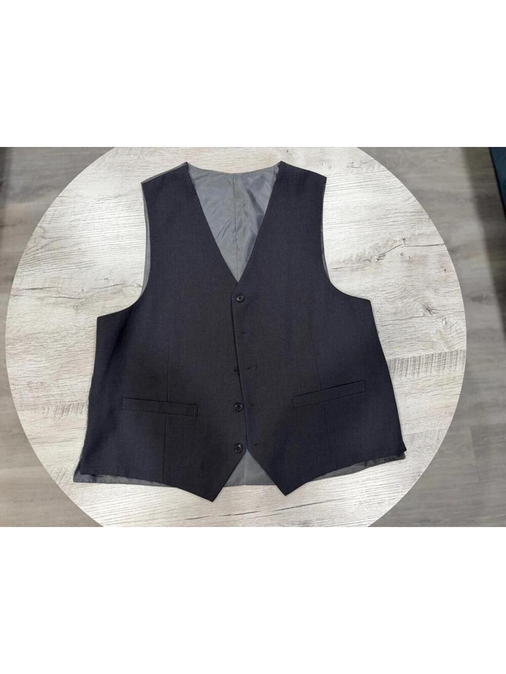 Men's Charcoal Suit Vest Waistcoat Size 40R Formal Wedding Slim Fit